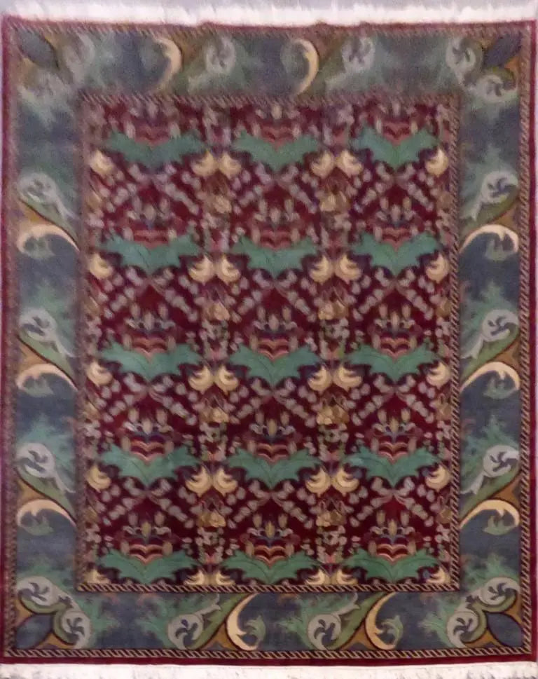One Of The Kind Indian Hand-Knotted Rug 11'10" X 8'8''
